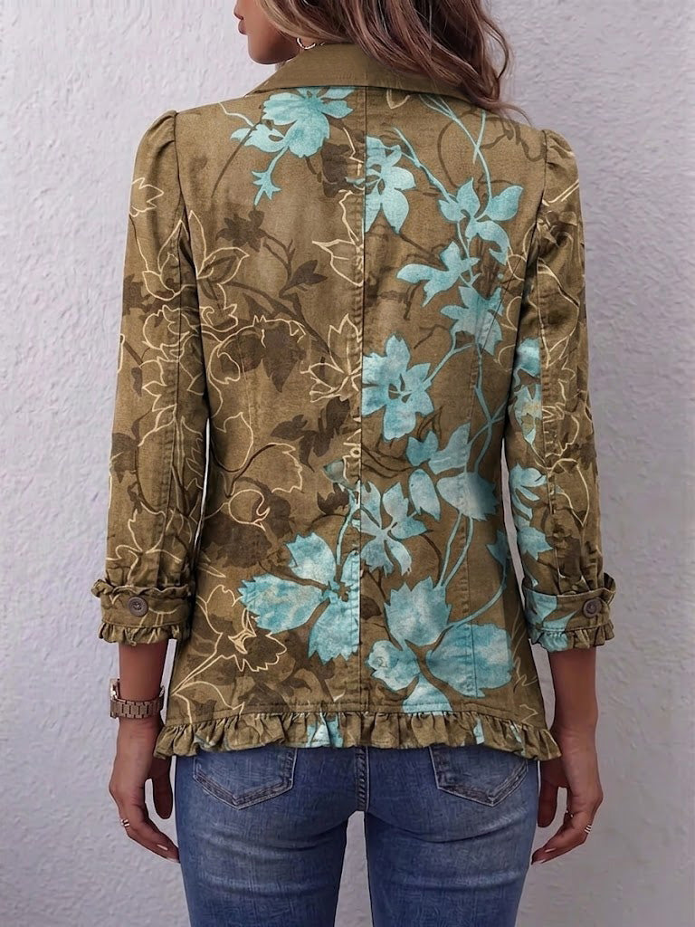 Salud | Chamarra Floral Degradado con Volantes