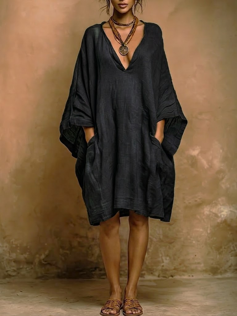 Fiorella – Vestido de Elegancia Relajada en Lino y Algodón