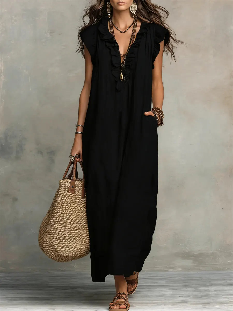 Chiara | Vestido Maxi Bohemio con Escote en V