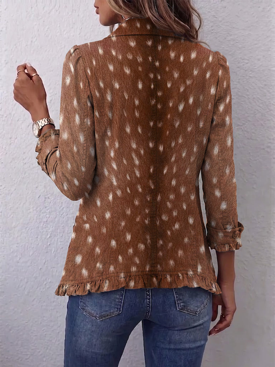 Nicolasa | Chamarra Estampado Animal con Volantes