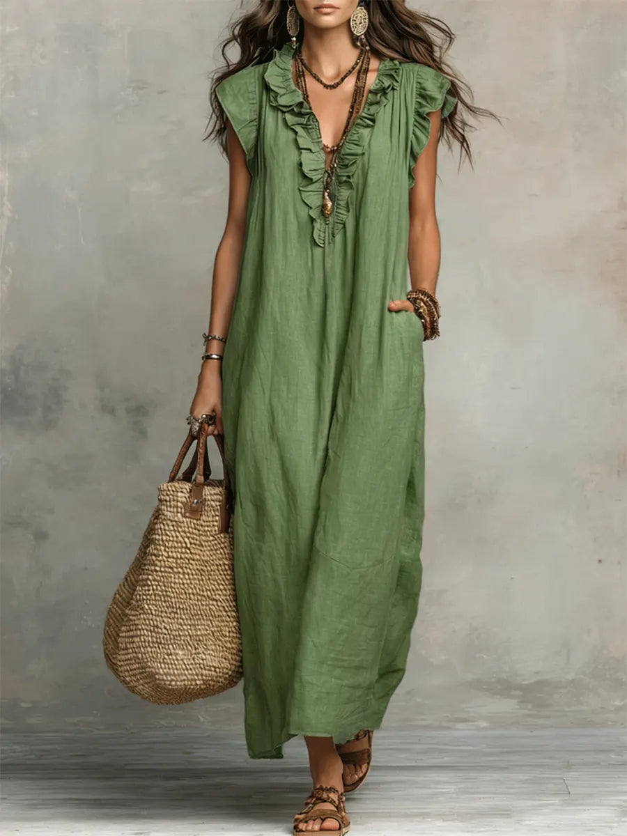 Chiara | Vestido Maxi Bohemio con Escote en V