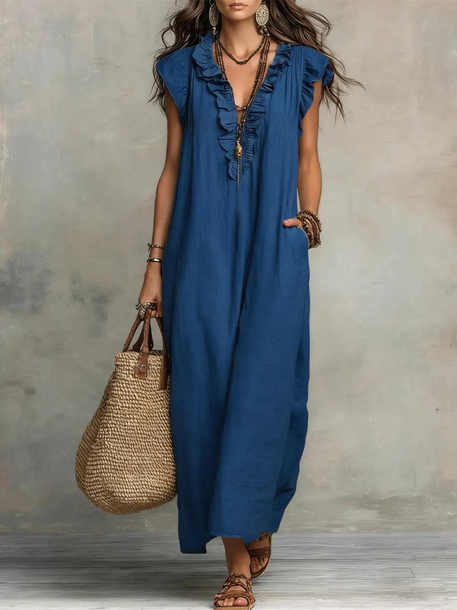 Chiara | Vestido Maxi Bohemio con Escote en V