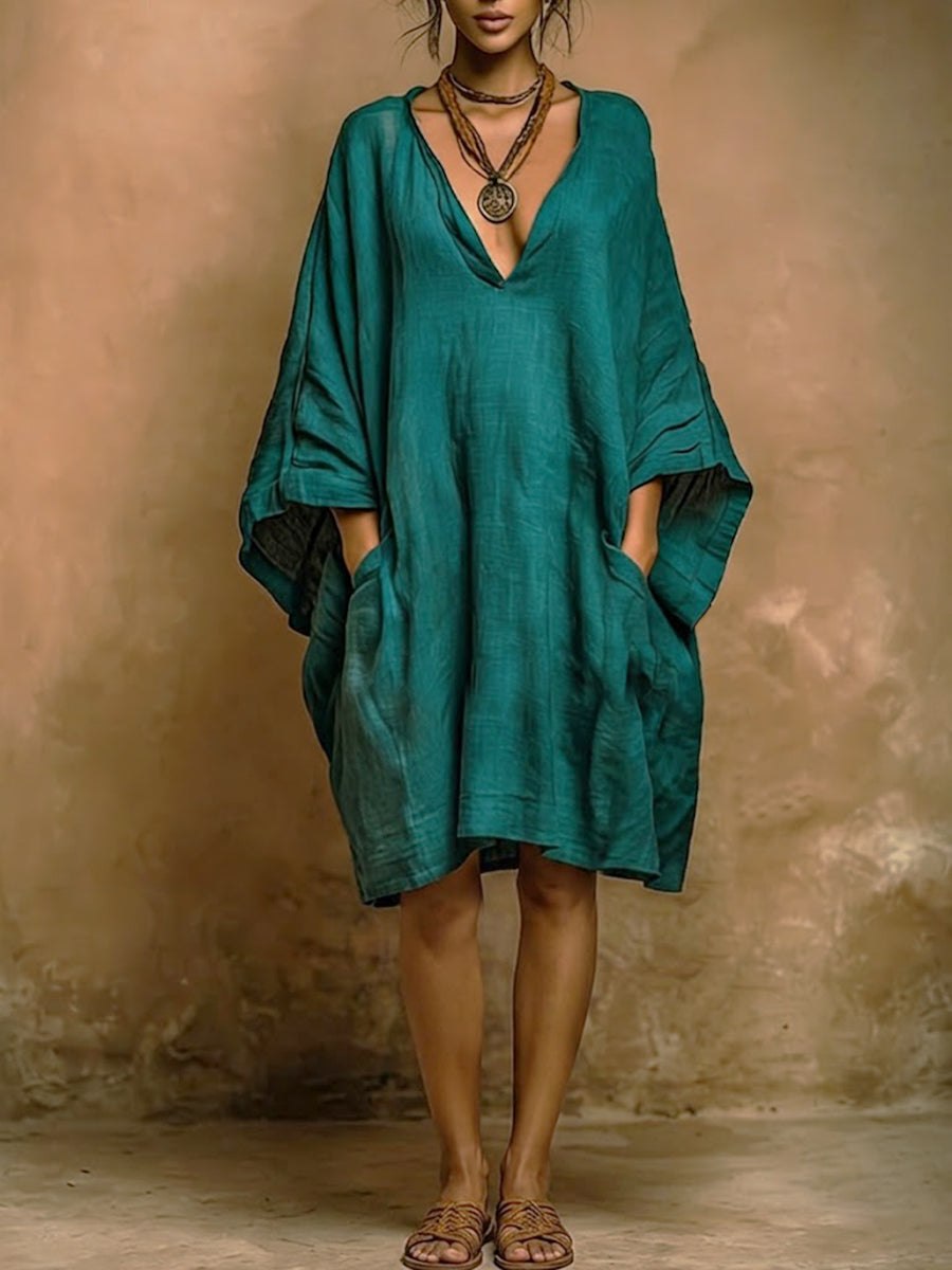 Fiorella – Vestido de Elegancia Relajada en Lino y Algodón