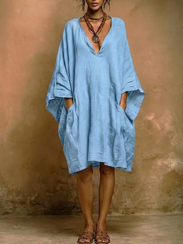 Fiorella – Vestido de Elegancia Relajada en Lino y Algodón