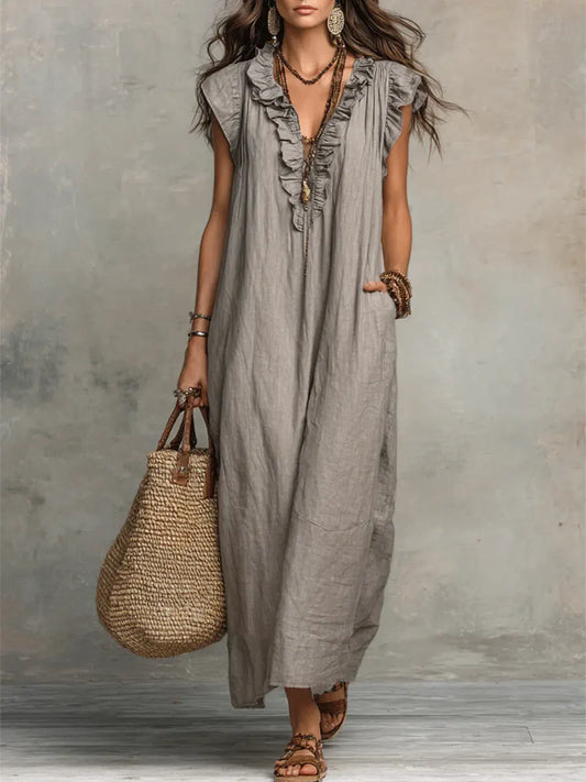 Chiara | Vestido Maxi Bohemio con Escote en V