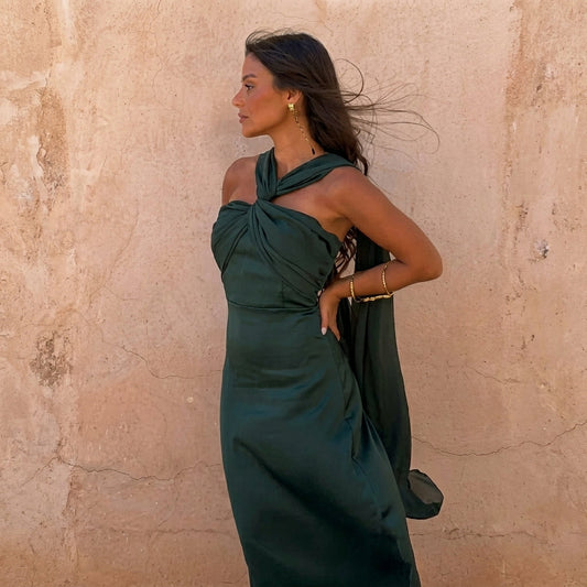 Aloe | Vestido con Escote Cruzado Asimétrico
