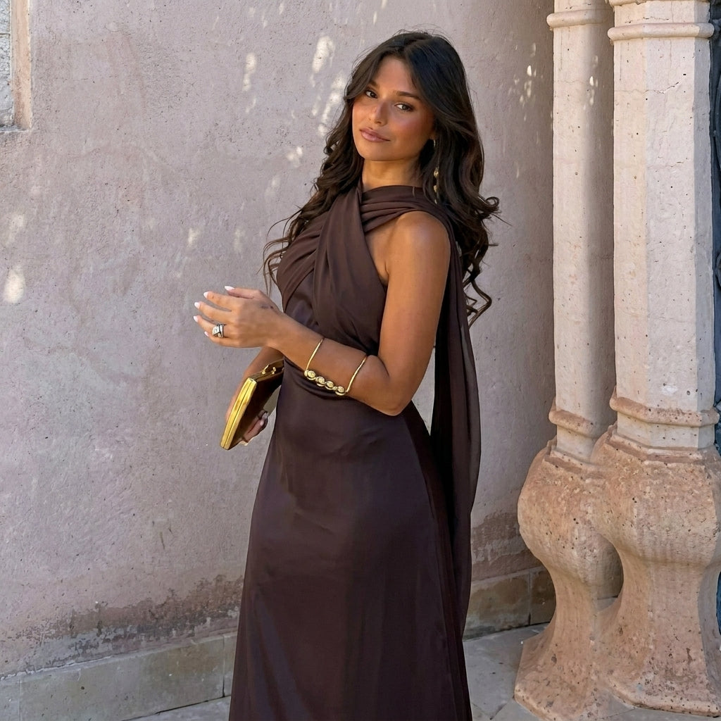 Aloe | Vestido con Escote Cruzado Asimétrico