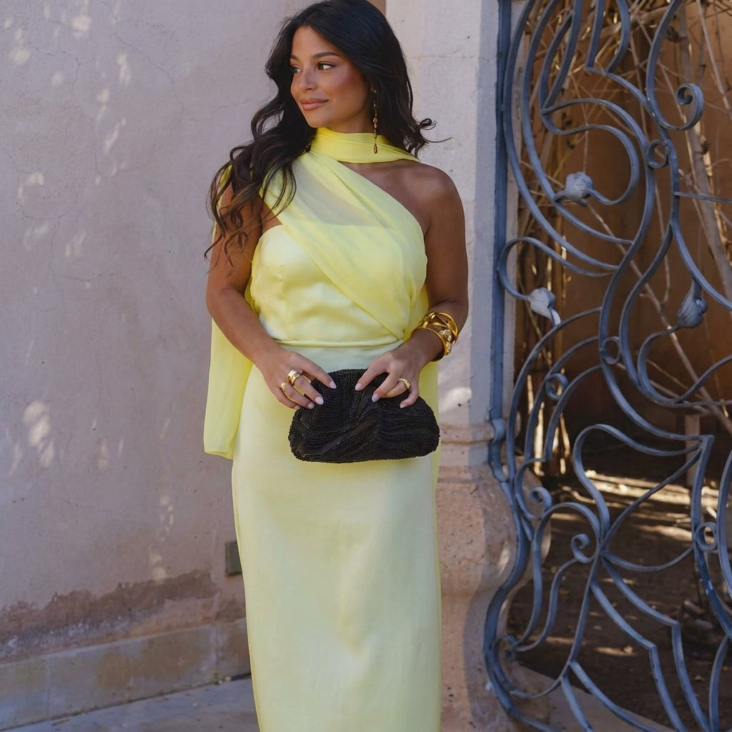 Aloe | Vestido con Escote Cruzado Asimétrico