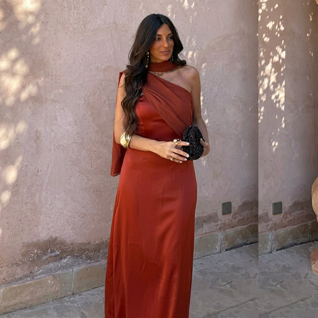 Aloe | Vestido con Escote Cruzado Asimétrico