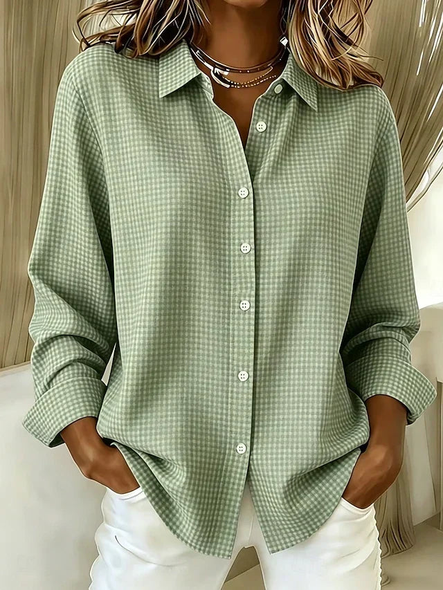 Margarita | Blusa Casual de Cuadritos con Botones