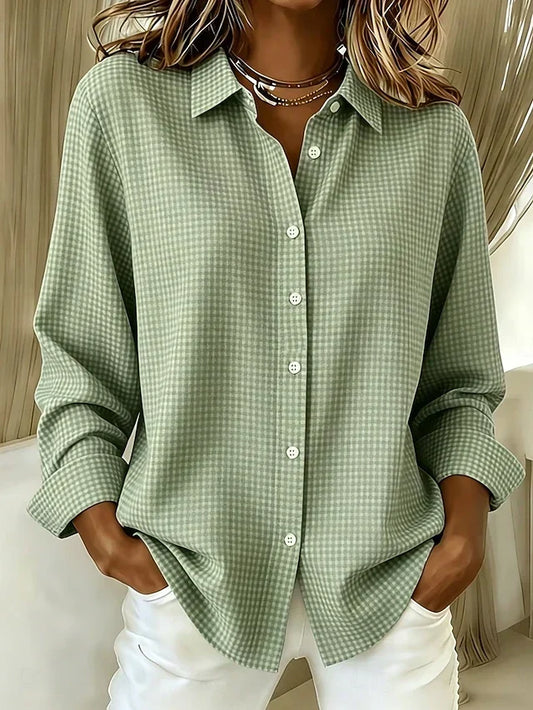 Margarita | Blusa Casual de Cuadritos con Botones