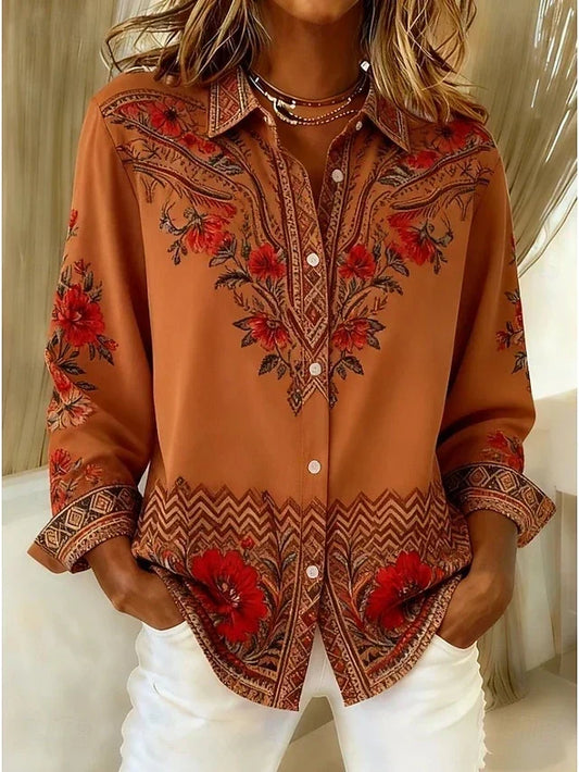 Ivonne | Blusa Floreada Artística de Manga Larga