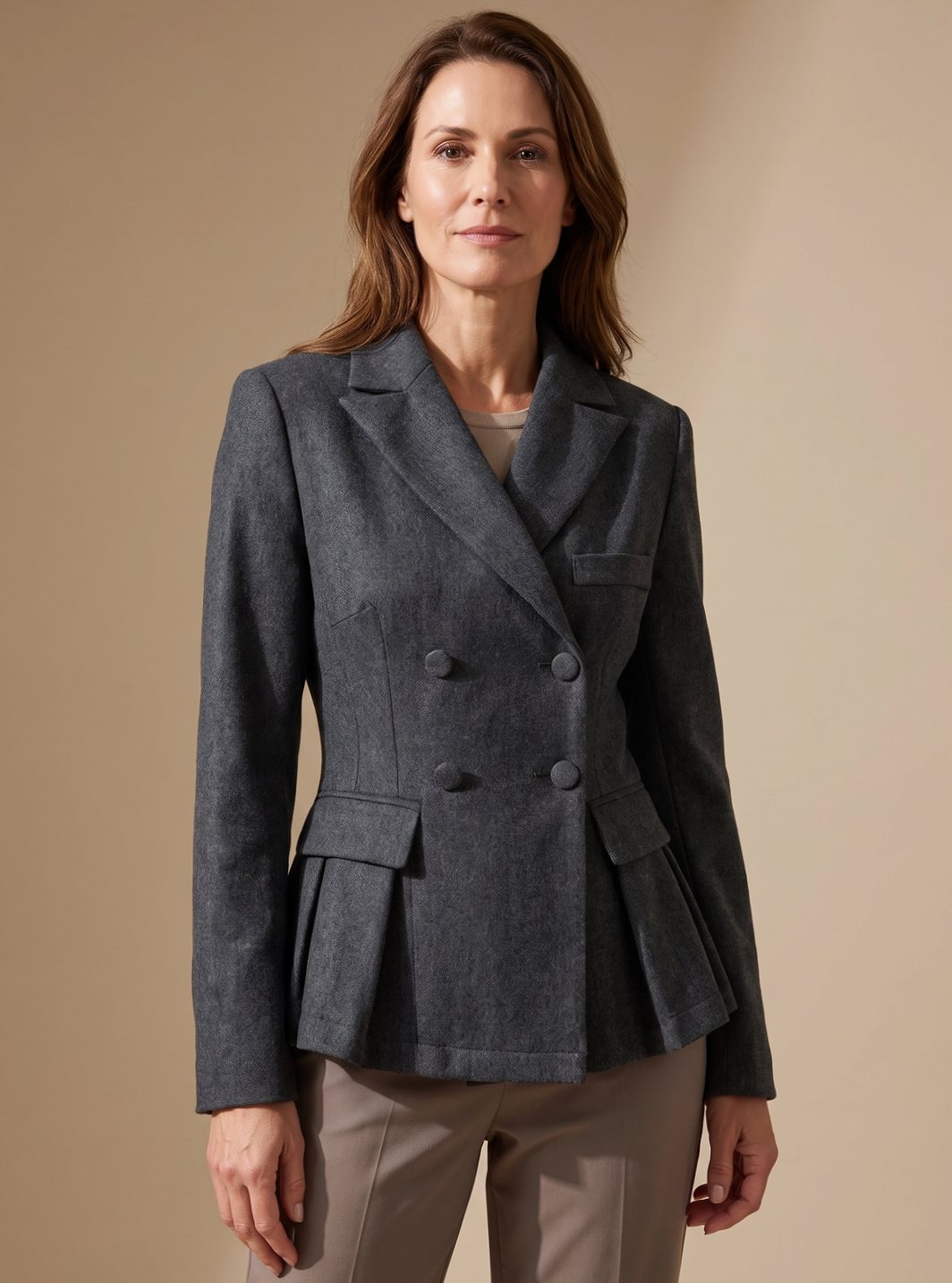 Gwendolyn | Blazer Cruzado Entallado con Peplum