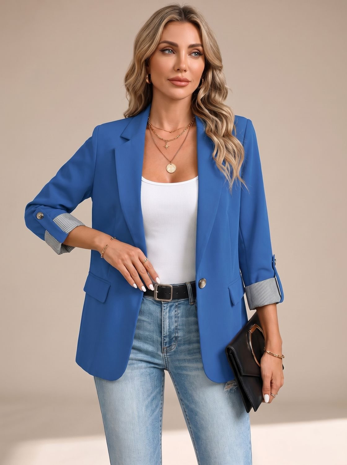Johanna | Blazer de Corte Suave con Mangas Enrollables