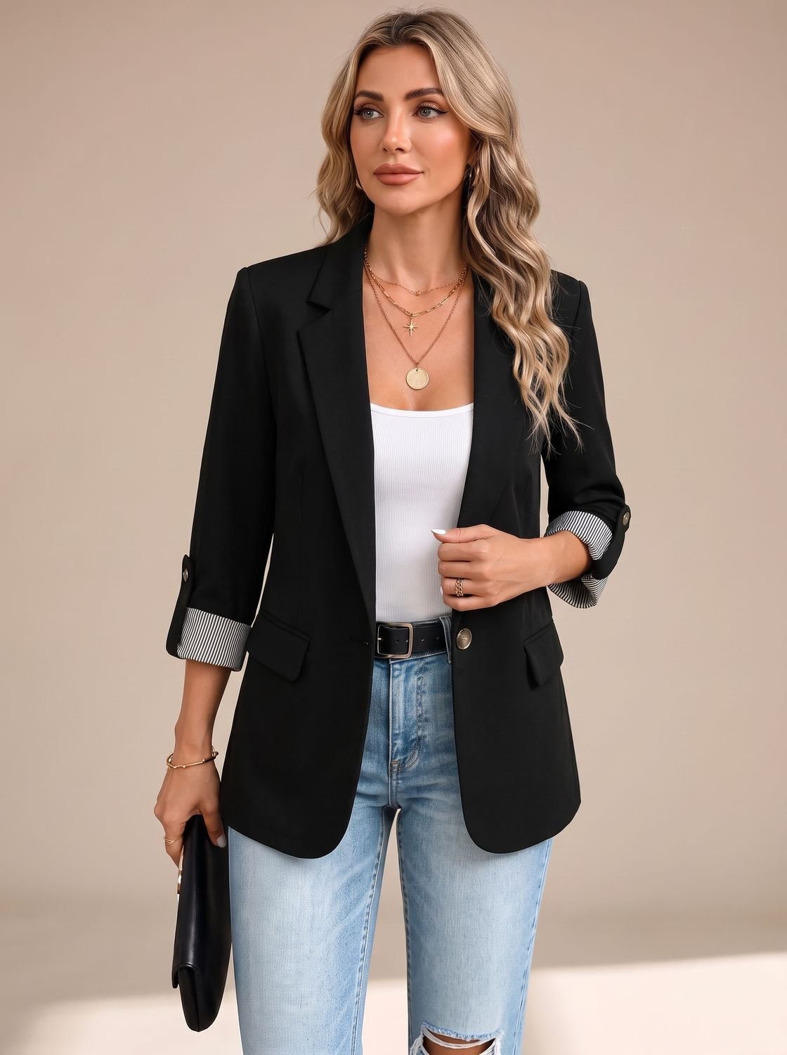 Johanna | Blazer de Corte Suave con Mangas Enrollables