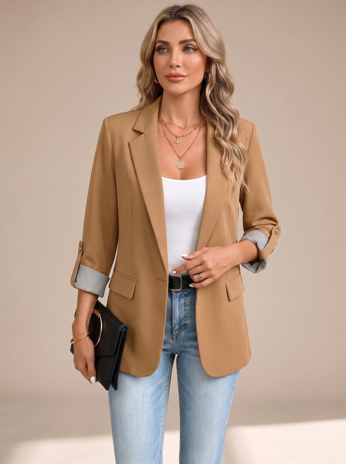 Johanna | Blazer de Corte Suave con Mangas Enrollables