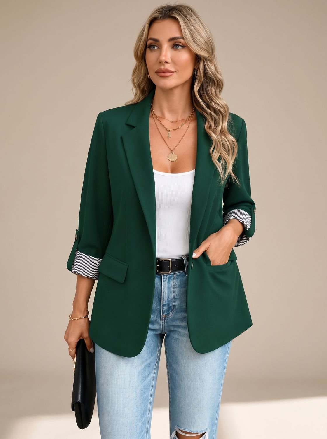 Johanna | Blazer de Corte Suave con Mangas Enrollables