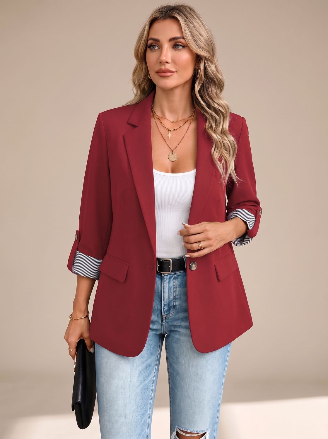 Johanna | Blazer de Corte Suave con Mangas Enrollables