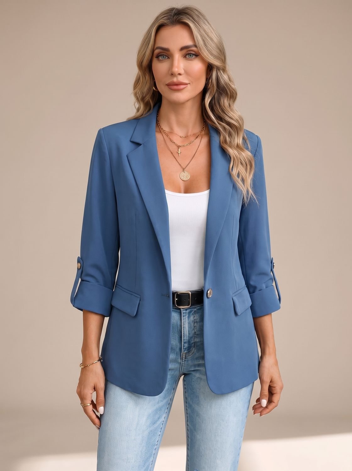 Johanna | Blazer de Corte Suave con Mangas Enrollables