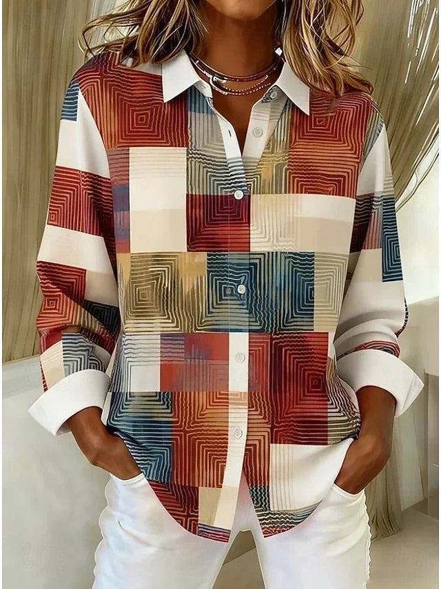 Norma | Blusa Vintage Patchwork con Botones