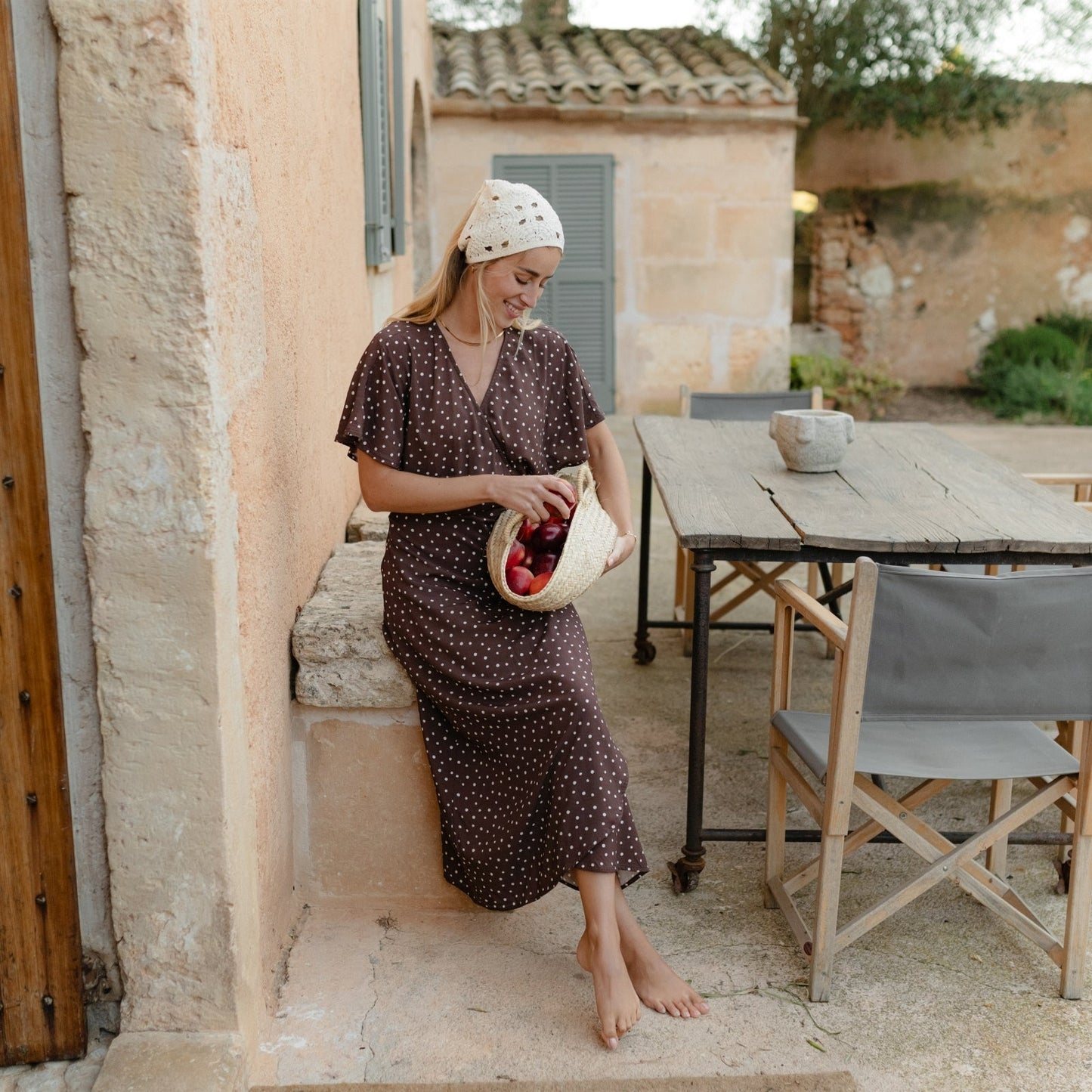 Vestido cruzado Anni de puntos