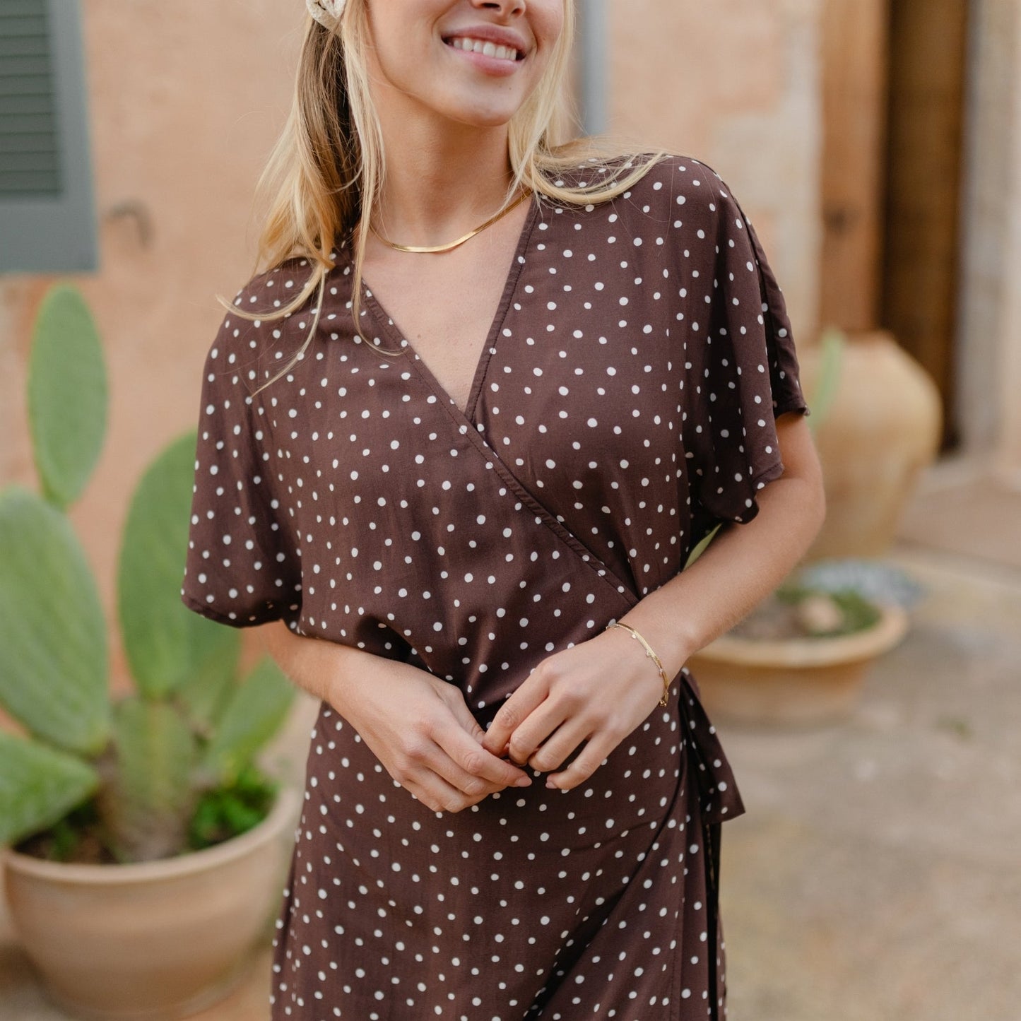 Vestido cruzado Anni de puntos