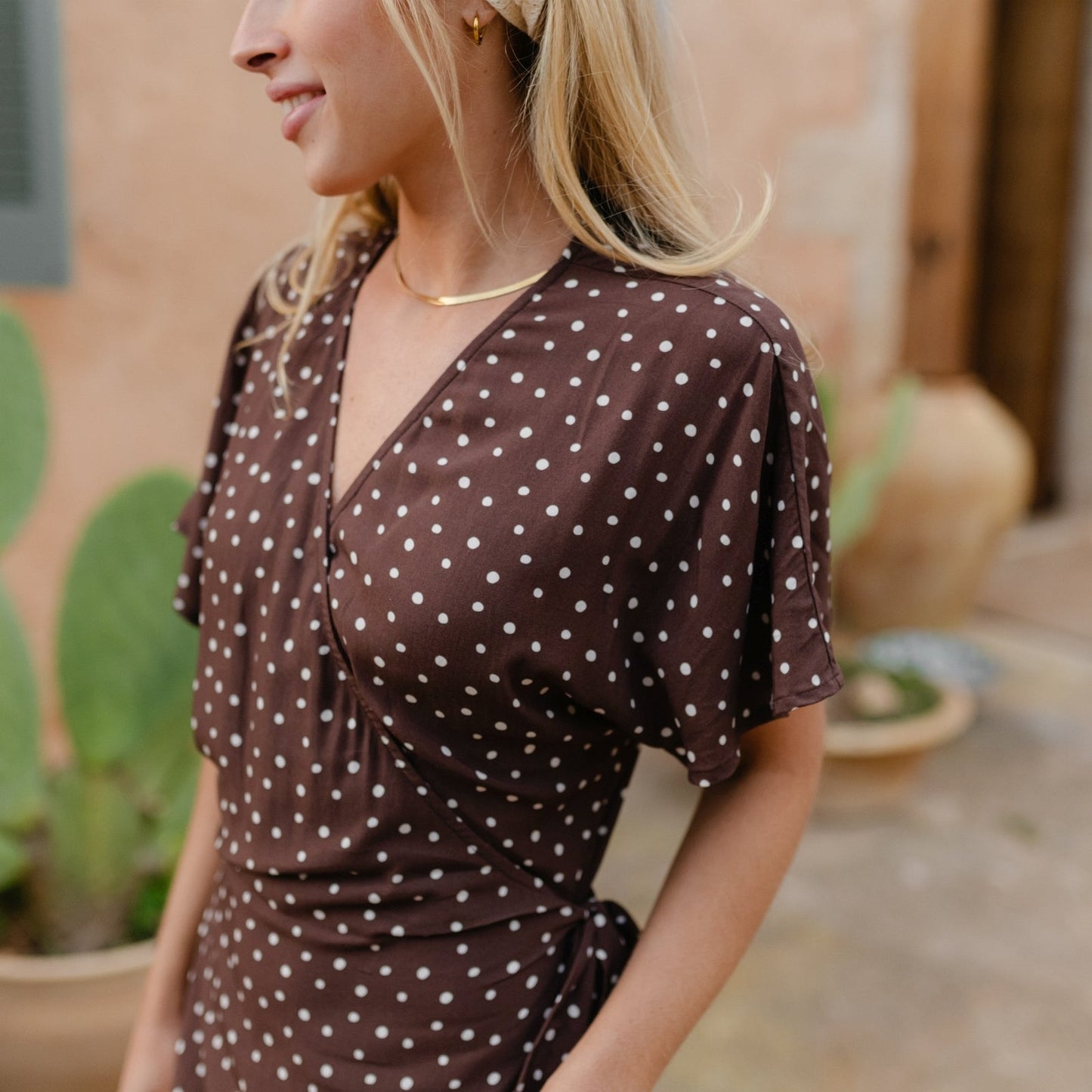 Vestido cruzado Anni de puntos