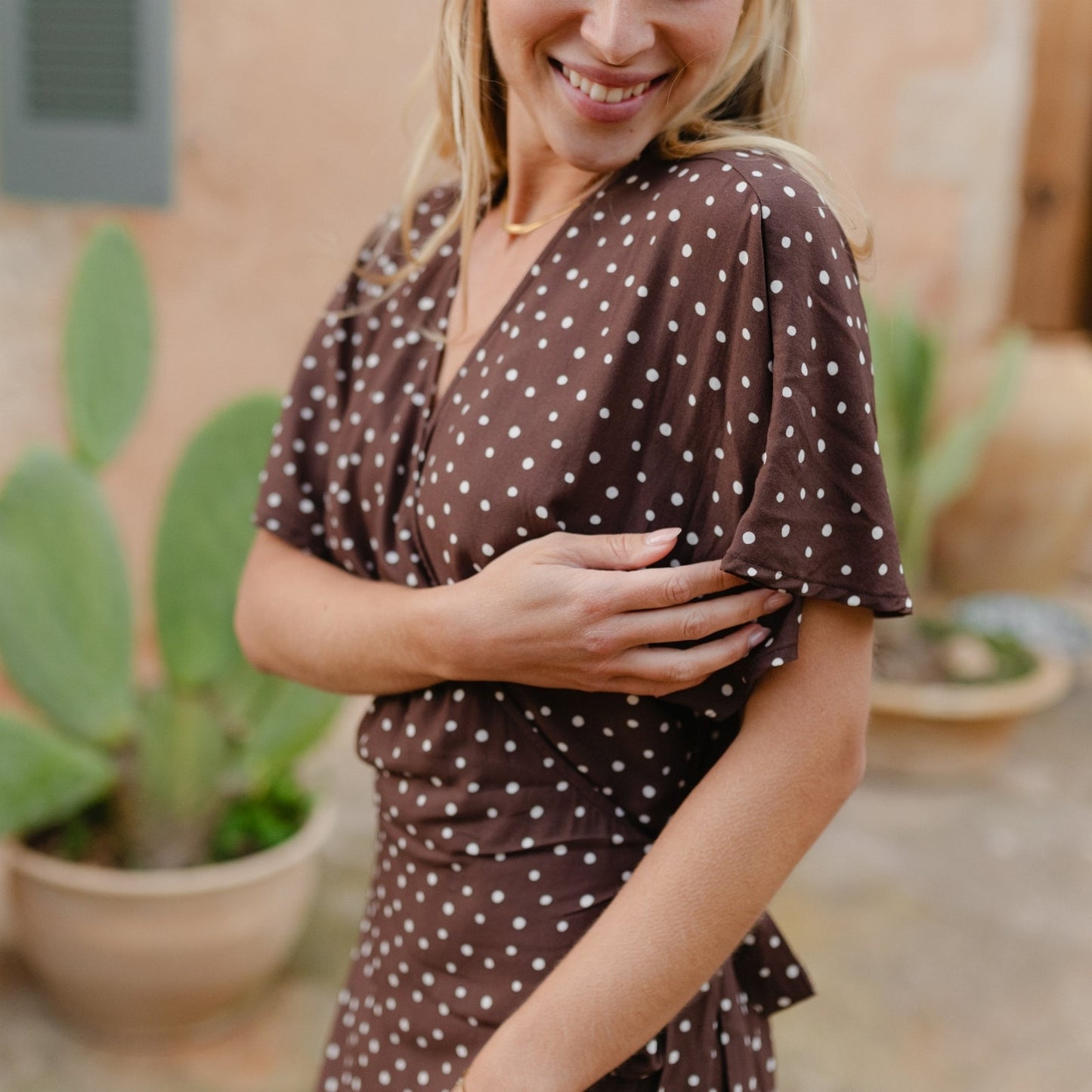 Vestido cruzado Anni de puntos