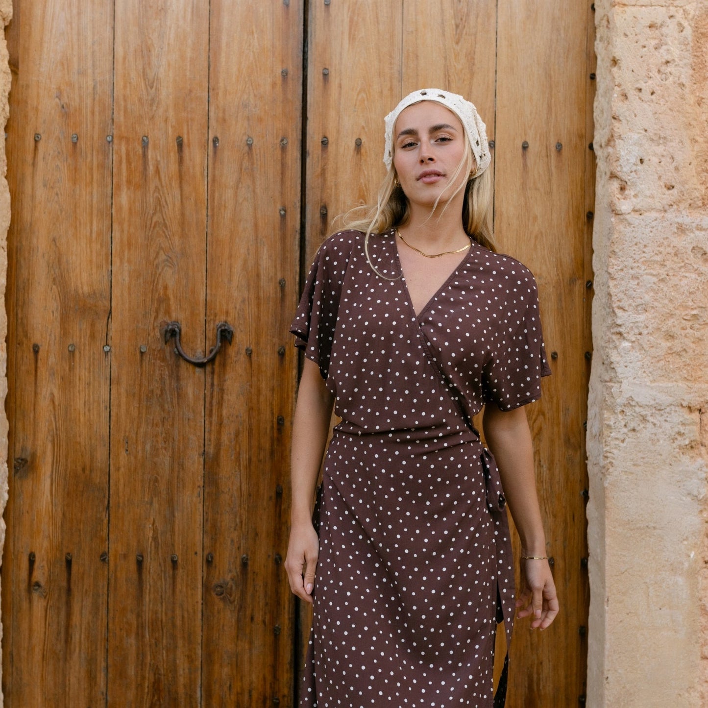 Vestido cruzado Anni de puntos
