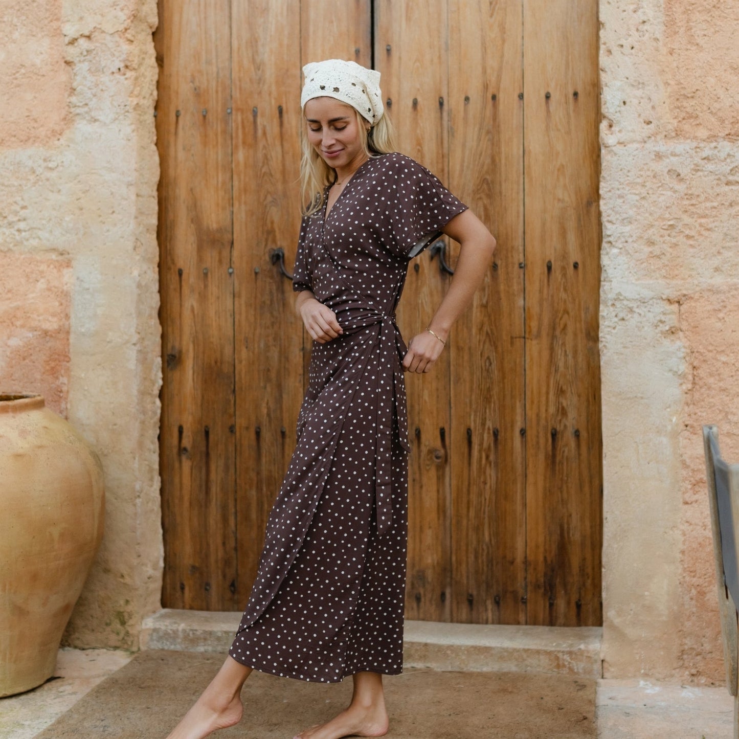 Vestido cruzado Anni de puntos