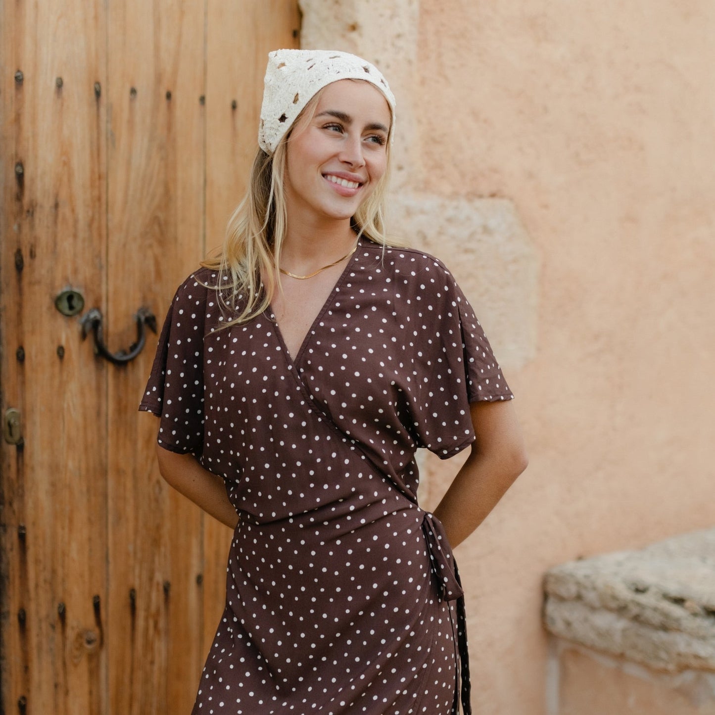 Vestido cruzado Anni de puntos